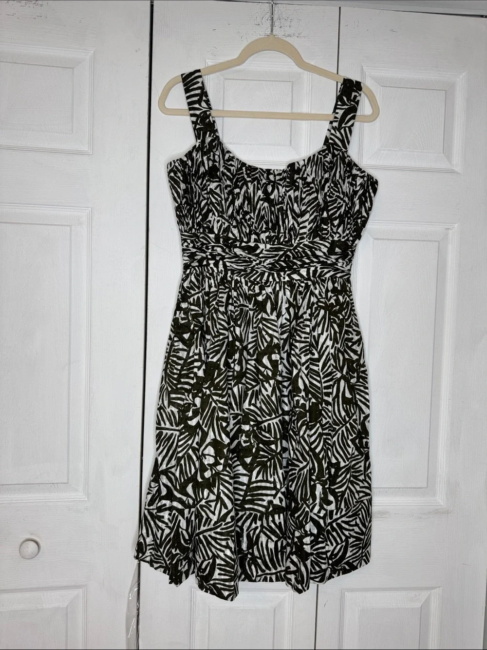 Kate Spade Green Palm Orchid Bow Back Dress
